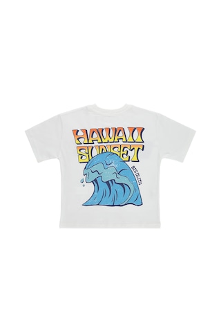 Civil Boys Hawaii Sunset Baskılı 6-9 Yaş Tişört - Kırık Beyaz