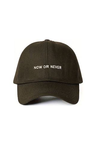Caxis Now Or Never Baskılı Spor Sapka Unisex Ayarlanabilir Cırtlı Şapka Orijinal Cap Kahverengi