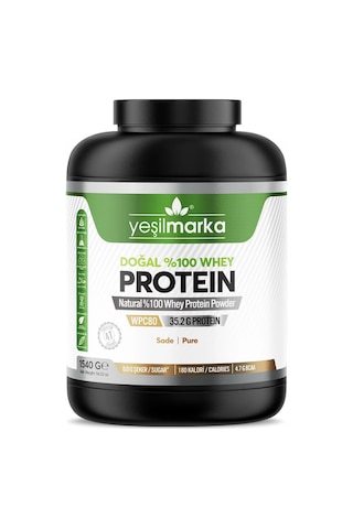 Yeşilmarka Doğal Whey Protein Tozu – Saf / Aromasız 1540 Gr