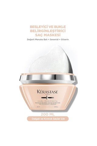 Curl Manifesto Masque Beurre Haute Nutrition Kıvırcık Saçlar Için Saç Maskesi 200 Ml 200 M