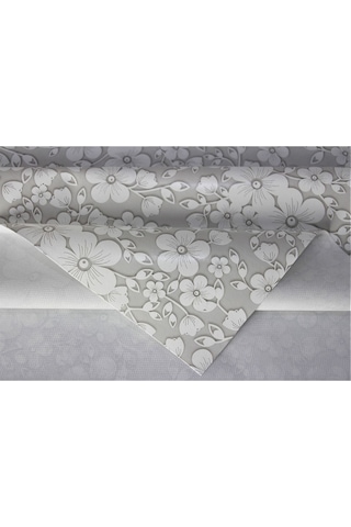 Astarlı Silinebilir Pvc Muşamba Masa Örtüsü Gri Yonca - 158-b1 001