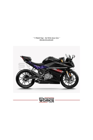 Cfmoto 250sr Orta Şase Kaplama Mor Şimşek Desen Sticker Diğer