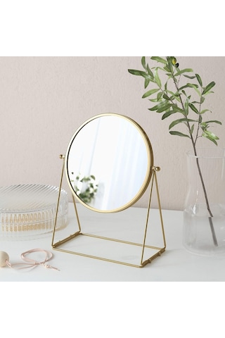 Ikea Lassbyn Masa Aynası, 17 Cm, Altın Rengi Çok Renkli