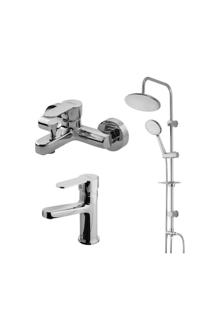 Domino Duş Ünitesi,domino Lavabo,banyo Bataryası 440615-971511-971521 Krom