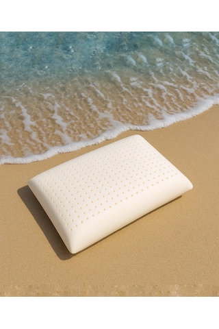 Hava Kanallı, Nefes Alabilir Ortopedik %100 Visco Yastık Yıkanabilir Kılıf Çantalı 60x40x15cm Beyaz