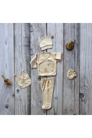 3 Ay Organik 5'li Hastane Takımı Krem Krem