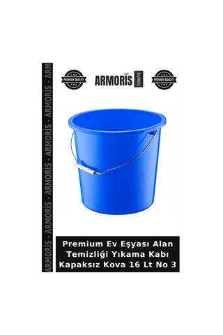 Premium Ev Eşyası Alan Temizliği Yıkama Kabı Kapaksız Kova 16 Lt No 3 Çok Renkli
