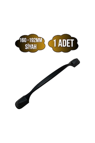 Eymen Lüx Siyah Metal Dolap Kulpu Mobilya Ve Mutfak Dolap Kulpu Siyah 160-192mm 1 Adet Siyah