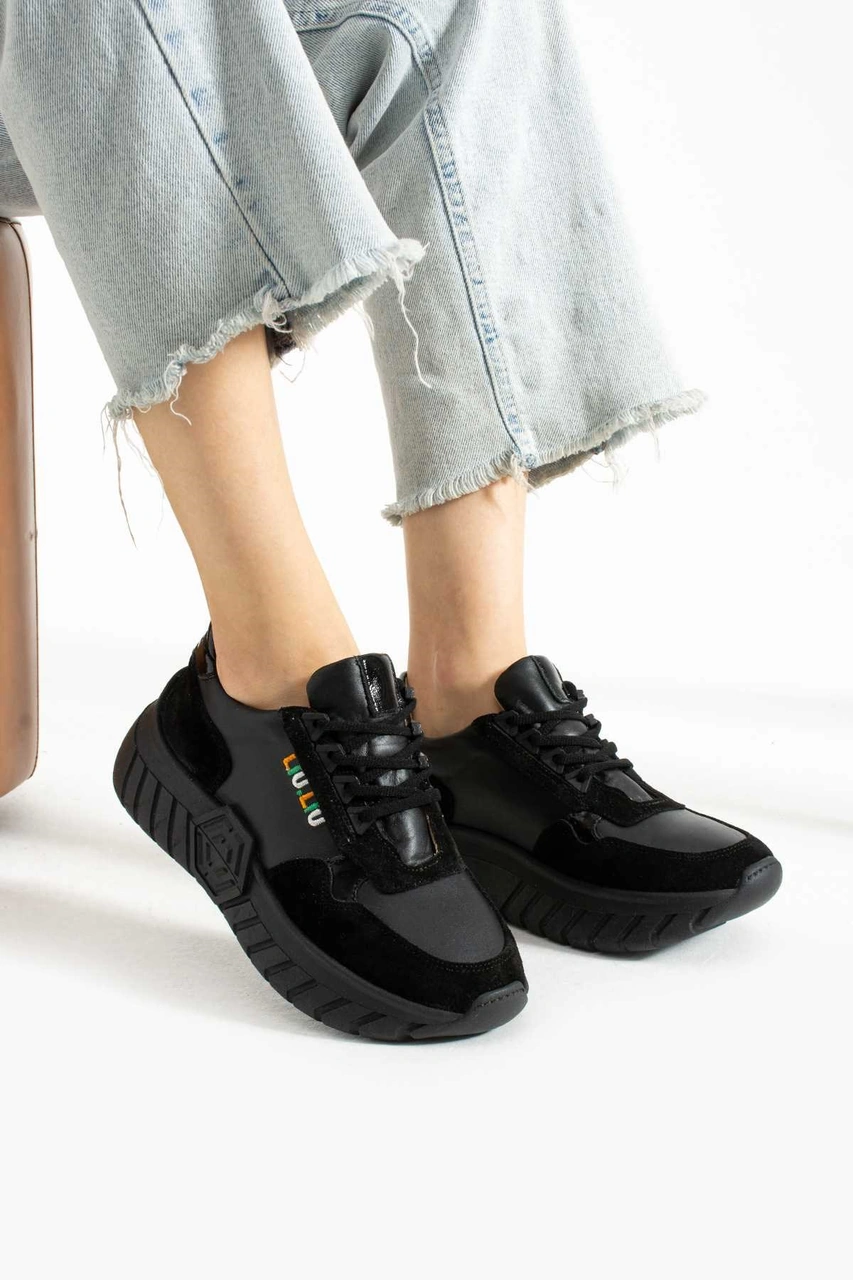 Bestello Bağcıklı Termo Taban Sneaker 331-sut-30 Kadın Ayakkabı Siyah