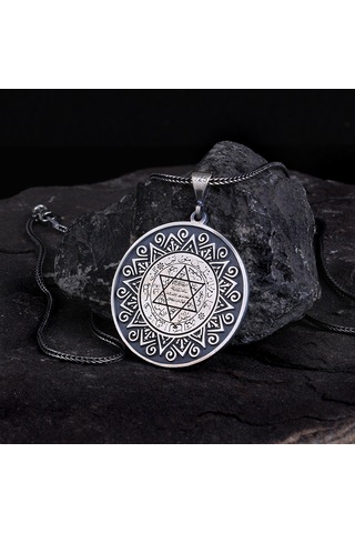 Hz Sleyman Mührü Model 925 Ayar Gümüş Kolye