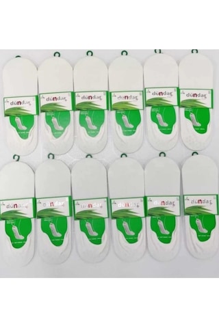 Dündar Çorap Dündar Plus 5541 Erkek Bambu Silikonlu Babet Çorap 6 Adet Beyaz