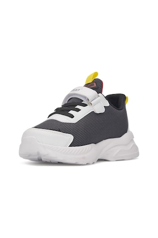 Günlük Unisex Çocuk Sneaker Lastik Bağcıklı Cırtlı Hafif Nefes Alabilen Spor Ayakkabı 080 Beyaz - Siyah - Füme - 2