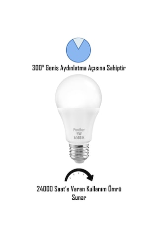 8 Adet 9w Beyaz Led E27 Ampul Tasarruflu Lamba 6500 K Beyaz Işık 800 Lümen 9w 60w