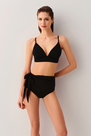 Suwen Yüksek Bel Bağcıklı Bikini Alt Sbn25120012 Siyah