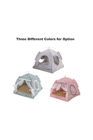 Vkemall Küçük Köpek Ve Kedi İçin Taşınabilir Çökeltilebilir Dış Mekan Kamp Tentesi - M Büyüklüğü, Leopar Desenli Yeşil