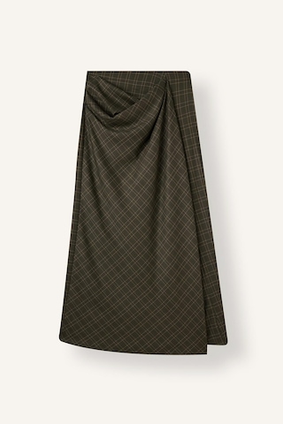 Defacto Regular Fit Drape Detaylı Kareli Normal Bel Etek I3597ax26wnkh70 Haki-kh70