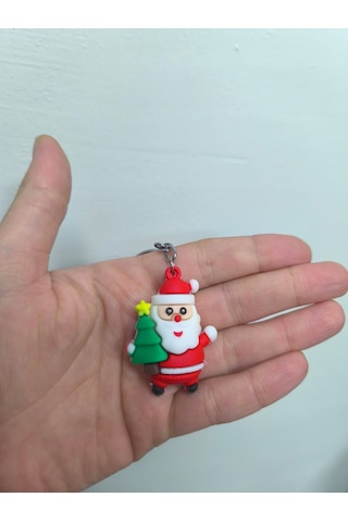 Yılbaşı Temalı Anahtarlık Yeni Yıla Özel Sevimli Ve Anlamlı Hediye Beyaz - Kırmızı