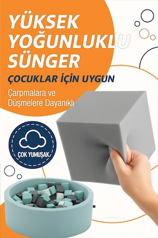 Sünger Oyun Küpleri 10x10x10 Cm 100 Adet Oyun Havuzu Topları Alternatifi