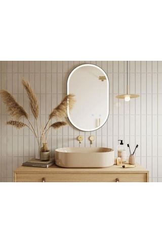 Çerçeveli Ayna, Duvar Aynası, Masa Aynası, Minyatür 40x25 Cm 25 X 40 Beyaz