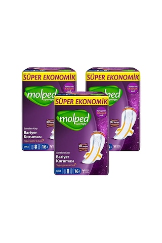 Molped Supernight Bariyer Koruması Gece 3 x 16'lı