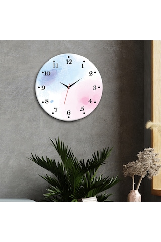 Decorita Cam Saat | Water Color Effects | Çap40cm Çok Renkli