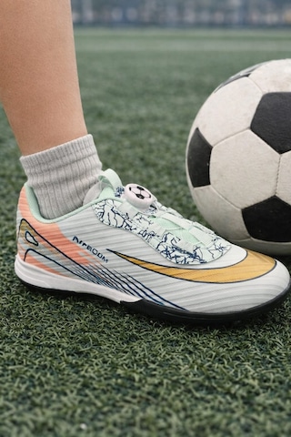 Papucumun Dünyası Mekanizma Bağcıklı Laliga Unisex Erkek Ve Kız Çocuk Halı Saha Ayakkabısı Su Yeşili