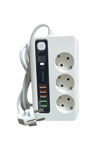 4.2a Usb'li Akıllı 3'lü Priz Zaman Ayarlı 5 Usb 2 Metre Uzatma