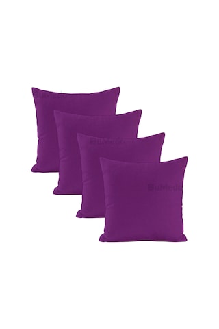 Dekoratif 4'lü Kırlent Yastık Kılıfı Seti - 42 X 42 Cm - Mürdüm