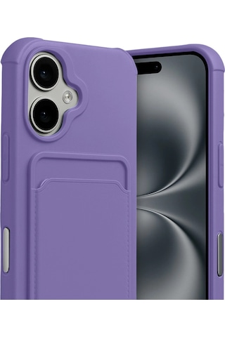 Apple Uyumlu iPhone 17 Kelvin Kartvizitli Silikon Mor