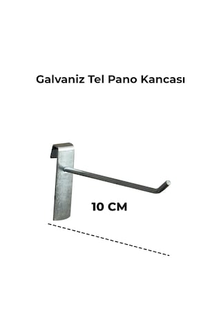 Tel Pano Kancası Raf Askısı 10 CM 100 Adet Galvaniz