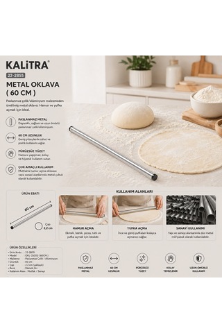 Kalitra Okl-21001 Alüminyum Metal Oklava - 60 Cm- 25'li Paket Diğer