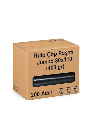 Rulo Çöp Poşeti Jumbo 80x110 400 Gr 200'lü