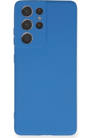 Newface Samsung Galaxy Uyumlu S21 Ultra Kılıf Nano İçi Kadife Silikon Glblseme - 64 - Mavi