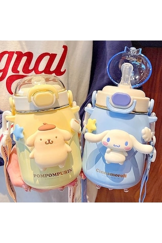 Elmpaly Sanrio Kuromi 700ml Termos Bardak, Cinamoroll A3 316 Paslanmaz/ Çok Renkli