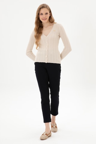 U.S. Polo Assn. Kadın Lacivert Carrot High Waist Fit Kanvas Pantolon 50316902-VR033