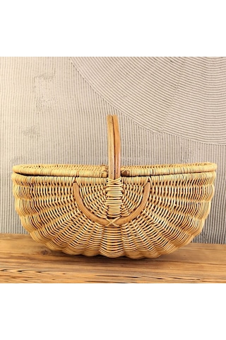 Diğer Bohem Large Boy Piknik Sepeti, Brunch Sepeti, Dekoratif Sepet, Iskandinav, Modern, Rattan Diğer