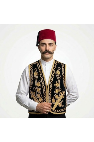 Damat Kına Gecesi Osmanlı Siyah Yelek Ve Fes Takım