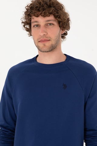 U.S. Polo Assn. Erkek Regular Fit Bisiklet Yaka İndigo İnce Basic Sweatshirt 50313752-VR028