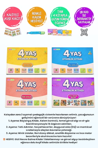 4 Yaş Etkinlik Seti 4 Kitap Bir Arada
