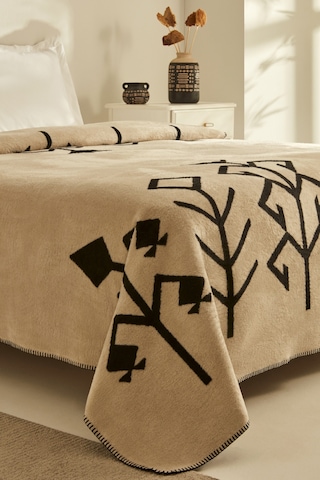 Karaca Home Sara Çift Kişilik Pamuklu Battaniye Beyaz