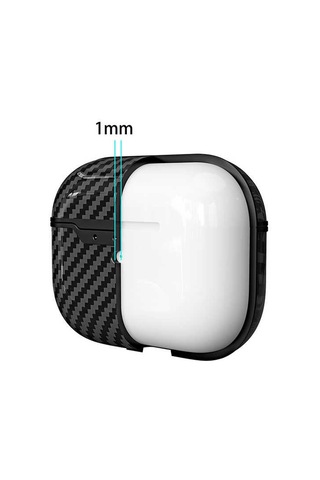 Maks Technology Apple Airpods Uyumlu Pro Kılıf Karbon Fiber Görünümlü Askı Aparatlı Airbag Darbe Emici Maks Koruyucu Kapak Koyu Yeşil