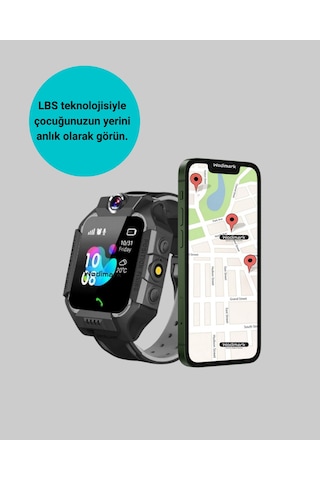 S10 - 583 - Siyah Çocuk Takip Saati Güvenli Alan Uyarısı Ve - Spt-gld - Sesli Mesaj Dpas26