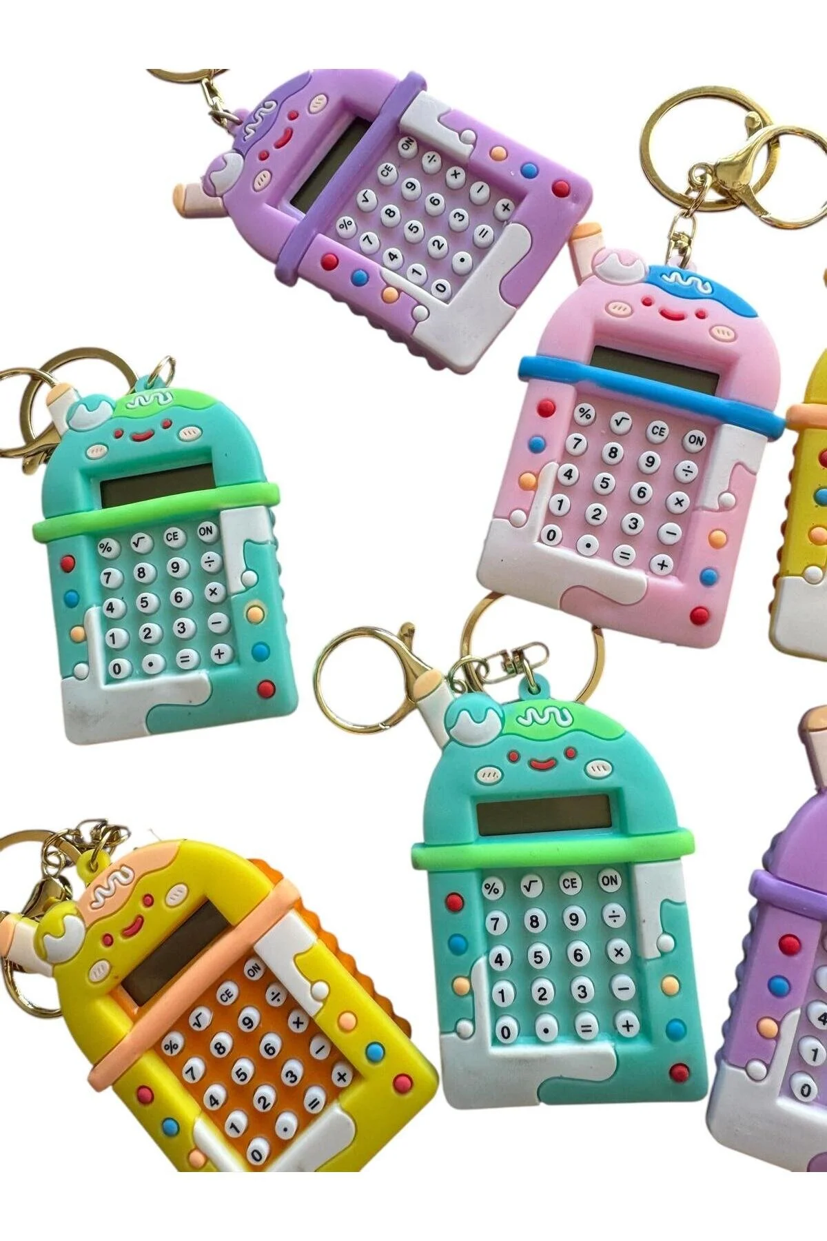 Mini Hesap Makinesi Labirentli Oyun Anahtarlık Çok Renkli