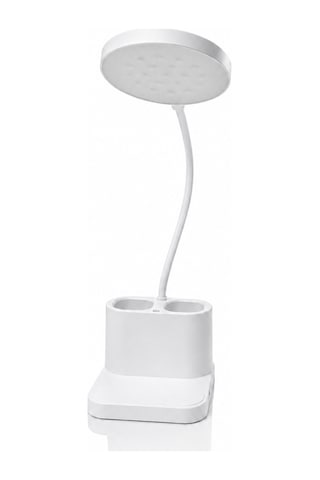 3 Modlu Led Masa Lambası Ve Kalemlik Esnek Boyunlu Dokunmatik Çalışma Lambası, Kalem Organizerli Masaüstü Aydınlatma, Beyaz 27911430