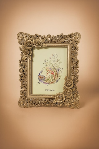 Dekoratif Resim Çerçevesi Gül Motifli Gülşah Çerçeve 15x20 Cm Vizon