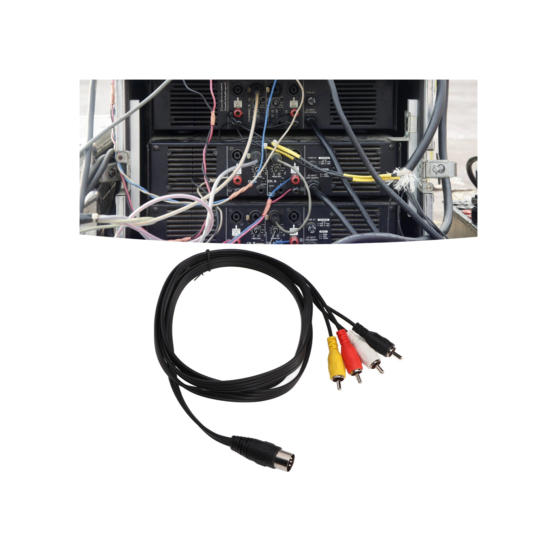 Shineyee 1.5m Saf Bakır Çekirdekli Din 5pin Erkekden 4rca Erkeğe Ses Kablosu - Pvc Kaplama, Çift Koruma, Plug & Play