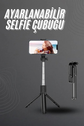 Ceylan Adam Selfie Çubuğu Tripod Bluetooth Kumandalı Selfie Çubuğu Telefon Tutucu