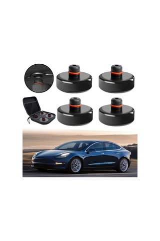 Honeybeeshop Tesla'nın 2013 2024 Model 3 S X Y İçin 4'lü Paket Jack Free Jack Kapakları Depolama Kutusu İle Kauçuk Jack Ped Seti