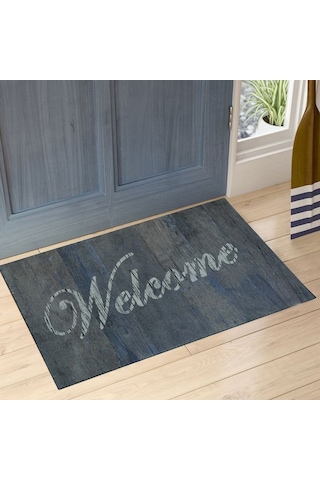 Myfloor Ahşap Welcome Yazılı Çift Taraflı Kauçuk Kapı Önü Paspası