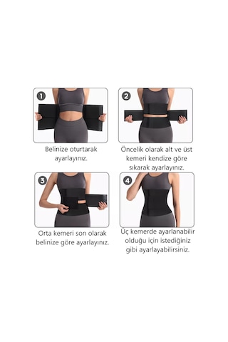 Sıkılaştırıcı Toparlayıcı Korse Vücut Şekillendirici Bel İnceltici Zayıflama Kemeri Siyah